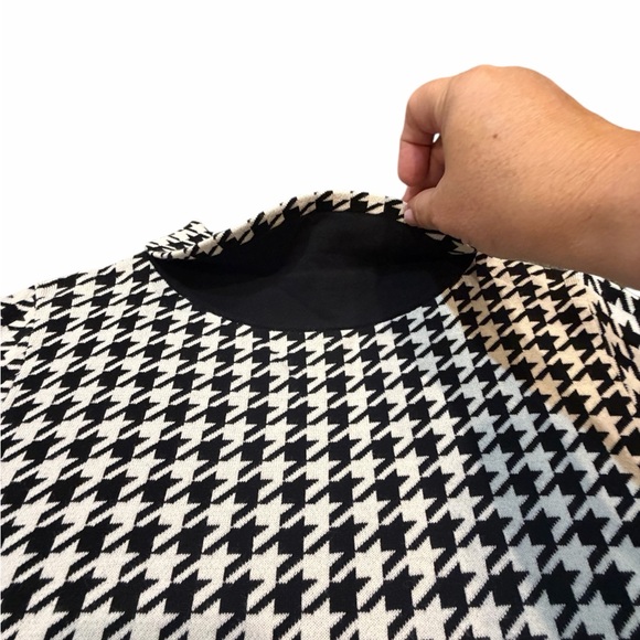 🖤🤍Talbots Black & White Houndstooth Sweater size M. Classic and NWOT - Picture 7 of 10